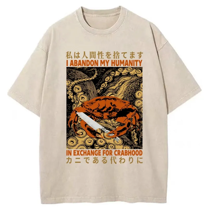 Tokyo-Tiger I Abandon My Humanity Washed T-Shirt