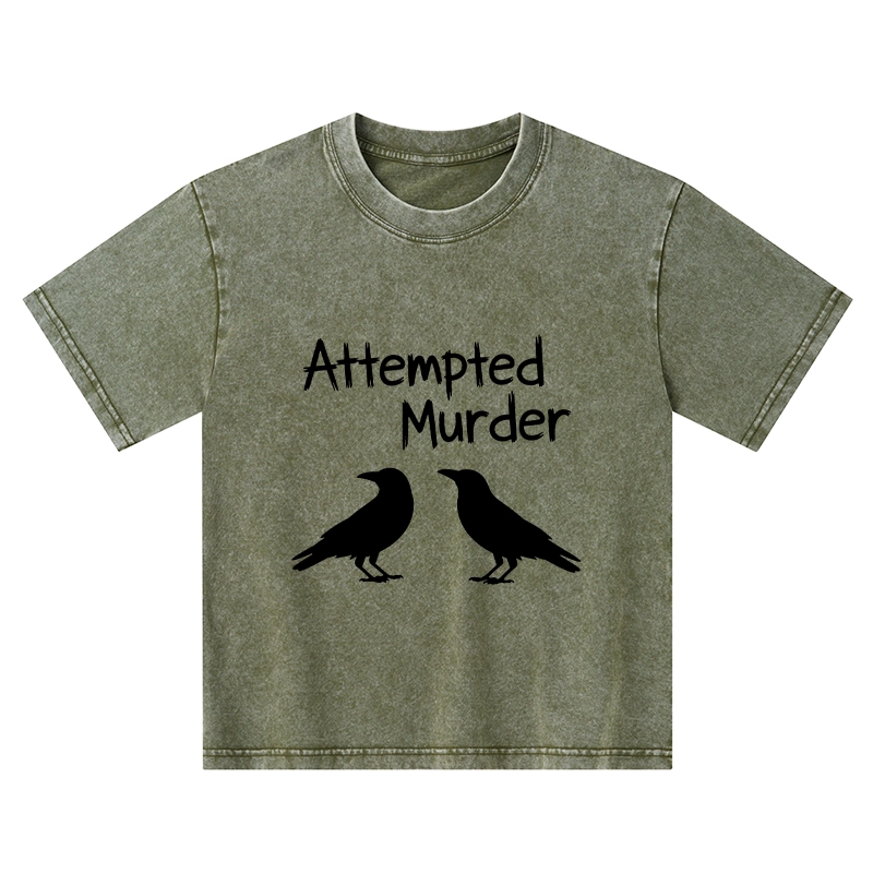 Tokyo-Tiger Two Crows Attempted Murder Joke Kids Washed T-Shirt