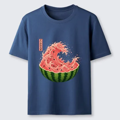 Tokyo-Tiger Watermelon Wave Summer Ukiyo Art Classic T-Shirt