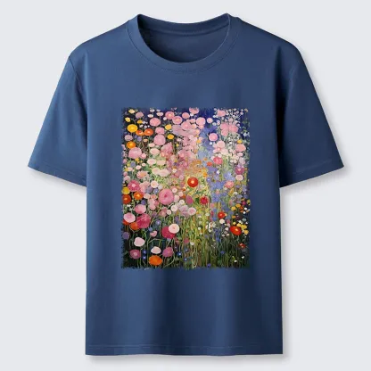 Tokyo-Tiger Vibrant Meadow Flower Vintage Art Classic T-Shirt