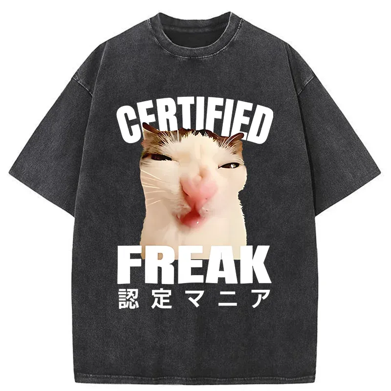 Tokyo-Tiger Certified Freak Cat Washed T-Shirt