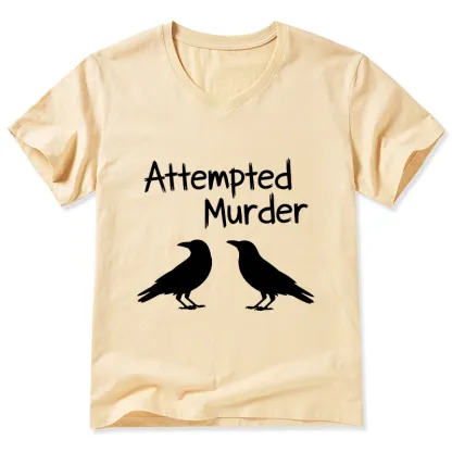 Tokyo-Tiger Two Crows Attempted Murder Joke V-Neck Classic T-Shirt