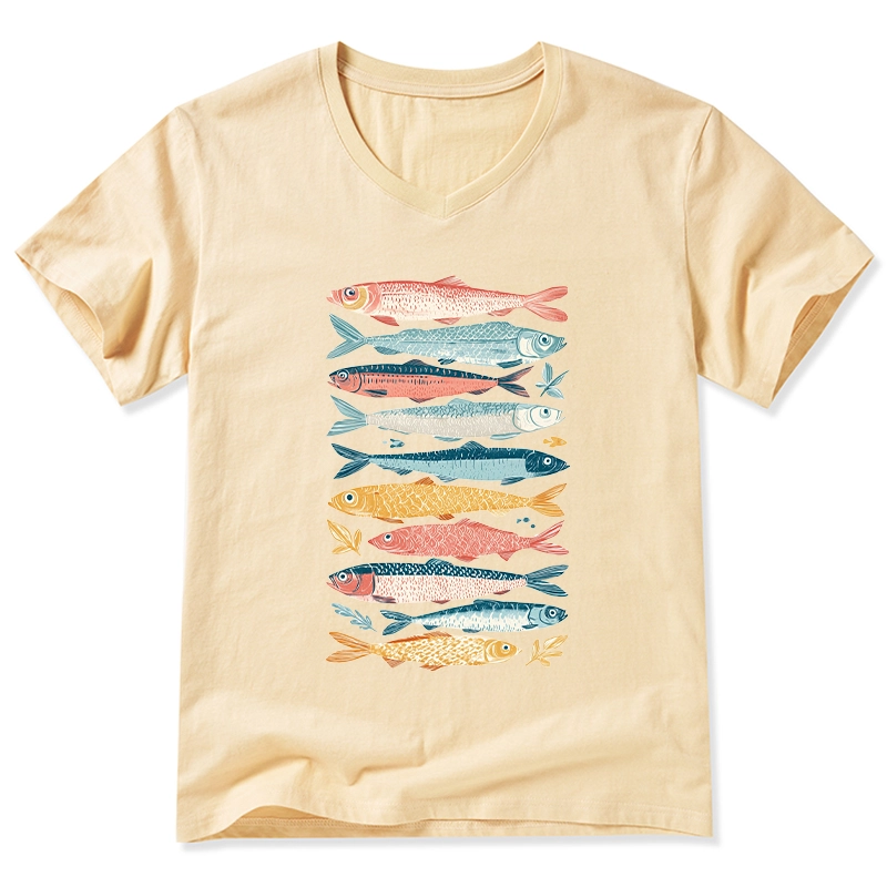 Tokyo-Tiger Beautiful Colorful Fish In The Sea V-Neck Classic T-Shirt