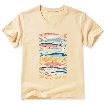 Tokyo-Tiger Beautiful Colorful Fish In The Sea V-Neck Classic T-Shirt