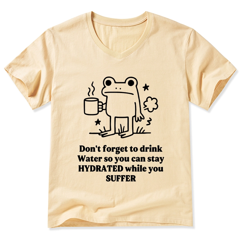 Tokyo-Tiger Frog Says Drink Water V-Neck Classic T-Shirt