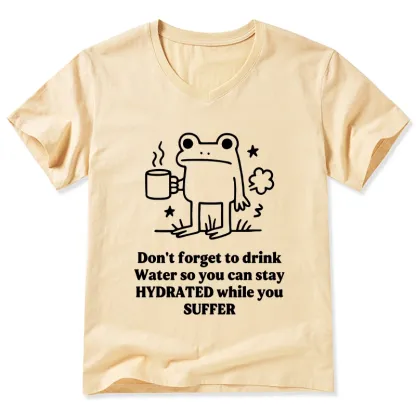 Tokyo-Tiger Frog Says Drink Water V-Neck Classic T-Shirt