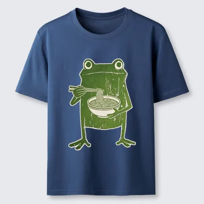 Tokyo-Tiger Woodcut Style Chopstick Frog Graphic Classic T-Shirt