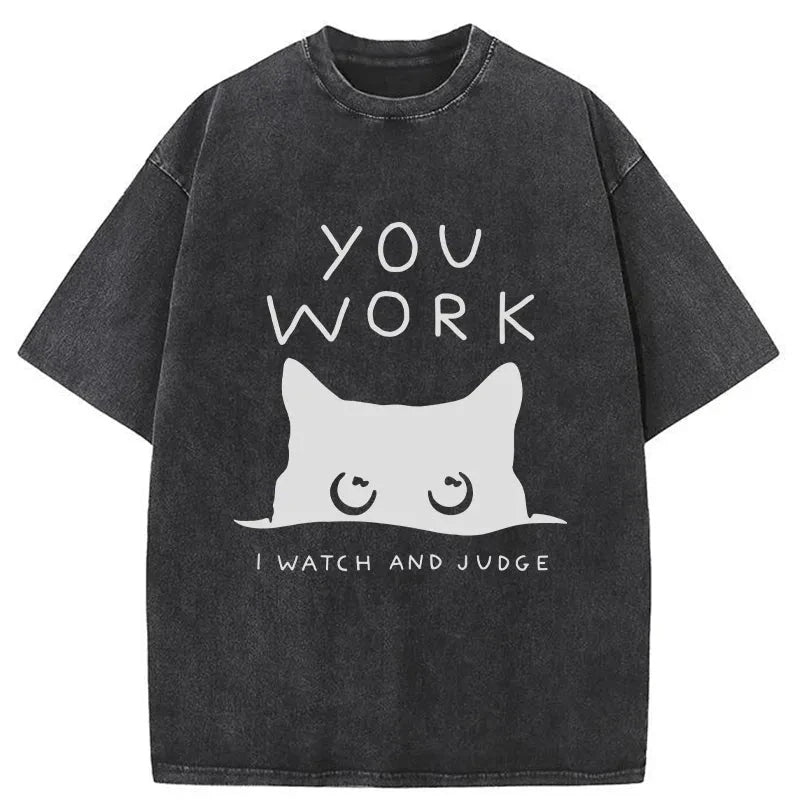 Tokyo-Tiger A Cat That Spies Washed T-Shirt-tokyo-tiger