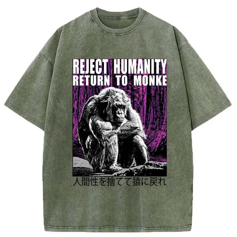 Tokyo-Tiger Reject Humanity Return To Monkey Japan Washed T-Shirt Sale