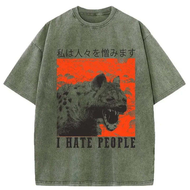 Tokyo-Tiger A Hyena That Hates Humans Washed T-Shirt Sale