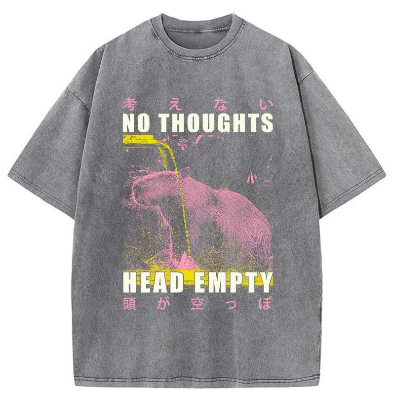 Tokyo-Tiger No Thoughts Head Empty Washed T-Shirt