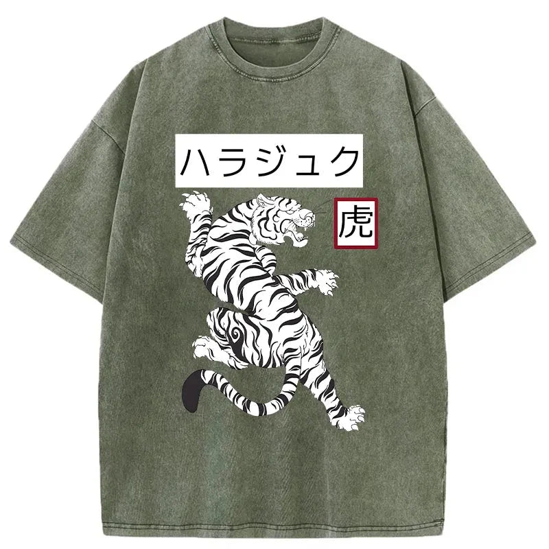 Tokyo-Tiger White Tiger Washed T-Shirt Sale – tokyo-tiger