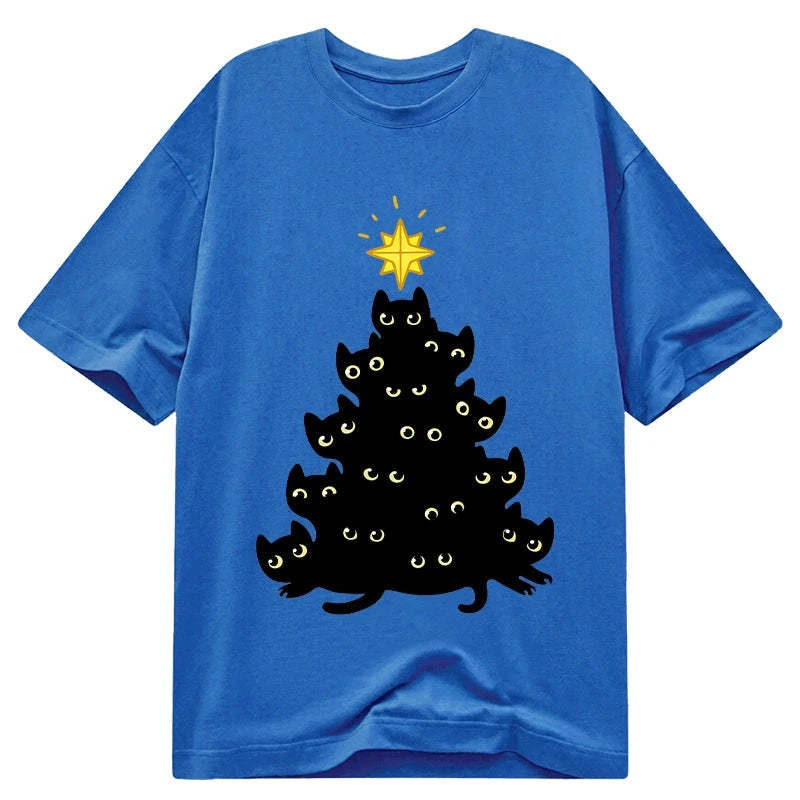 Tokyo-Tiger Black Cat Christmas Tree Classic T-Shirt