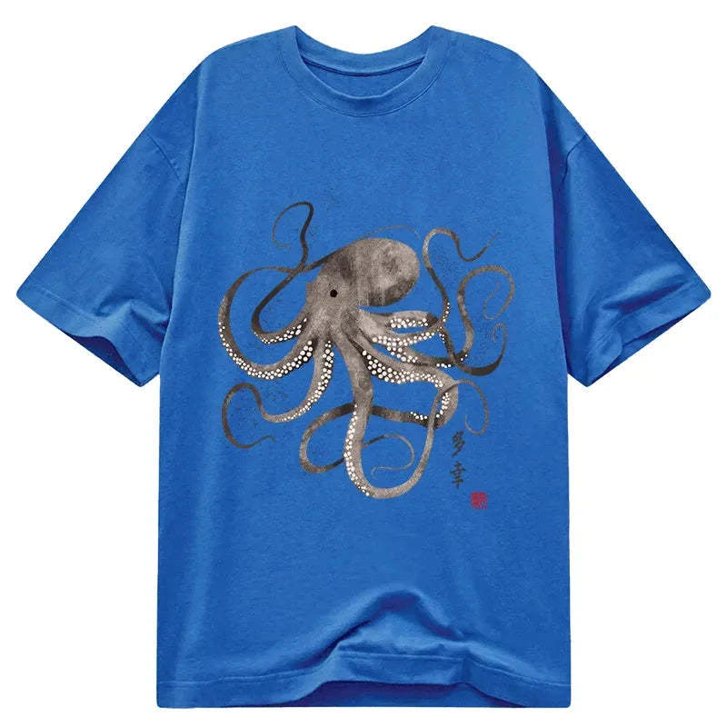 Tokyo-Tiger Octopus Japanese Calligraphy Classic T-Shirt