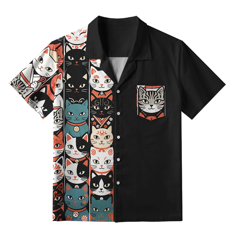 Tokyo-Tiger Japanese Cat Portrait Collection Aloha Hawaiian Shirt