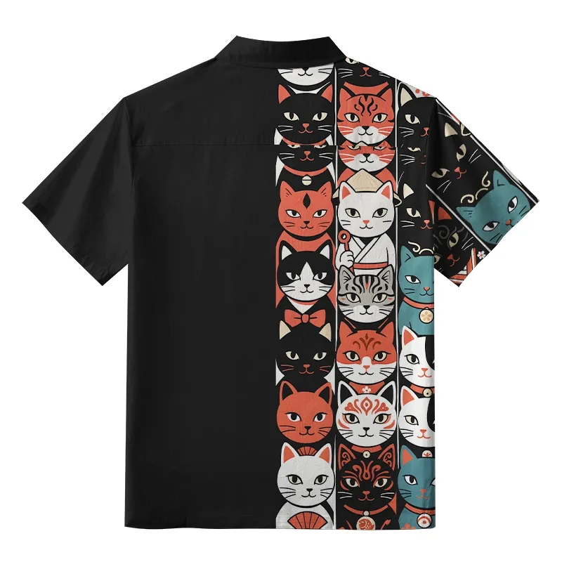 Tokyo-Tiger Japanese Cat Portrait Collection Button-up Shirt