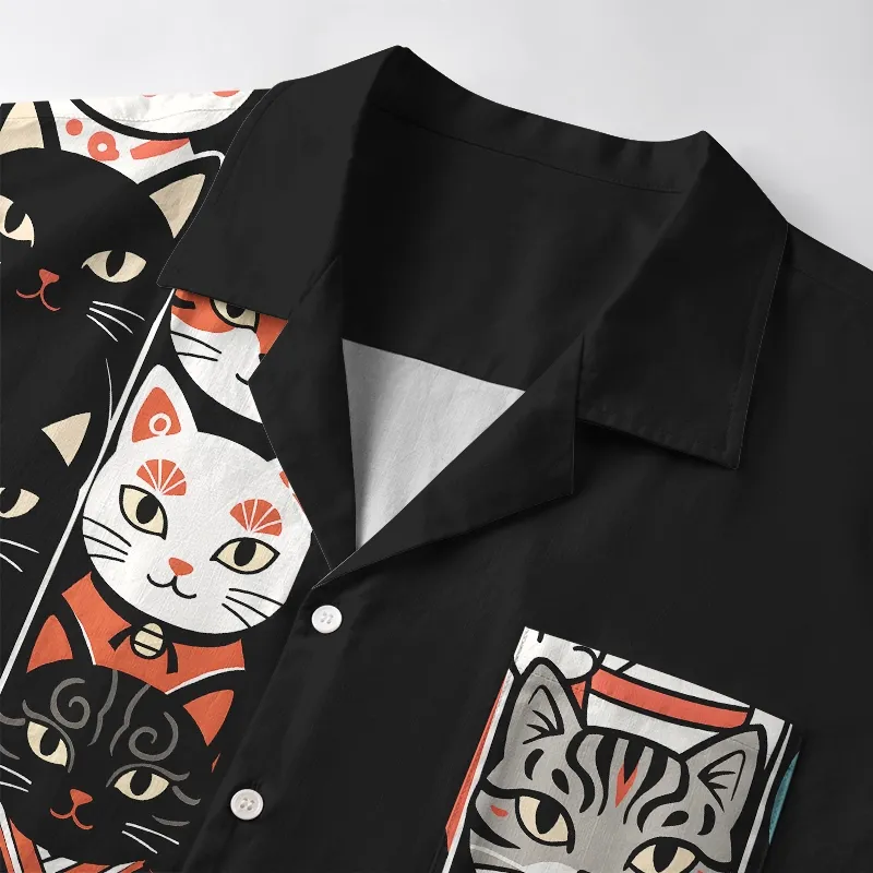 Tokyo-Tiger Japanese Cat Portrait Collection Aloha Hawaiian Shirt