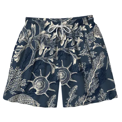 Tokyo-Tiger Conch Aloha Mens Swim Trunks