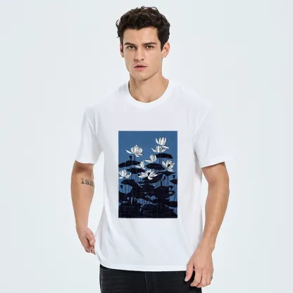 Tokyo-Tiger Blue Lotus Japanese Art Classic T-Shirt