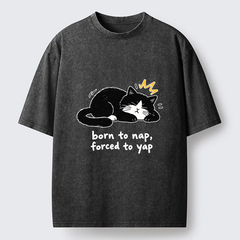Tokyo-Tiger Cute Lazy Cat Funny Meme Washed T-Shirt
