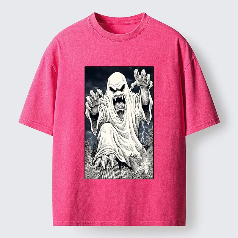 Tokyo‑Tiger Spooky Ghost Monster Washed T‑Shirt