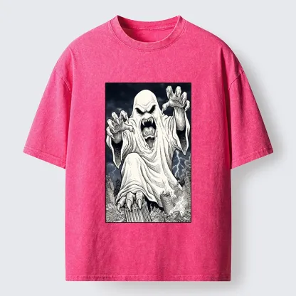 Tokyo‑Tiger Spooky Ghost Monster Washed T‑Shirt