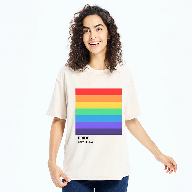 Tokyo-Tiger Pride Month Rainbow Flag Art Washed T-Shirt