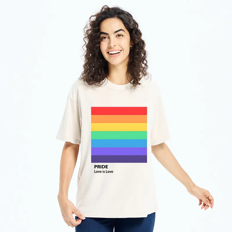 Tokyo-Tiger Pride Month Rainbow Flag Art Washed T-Shirt