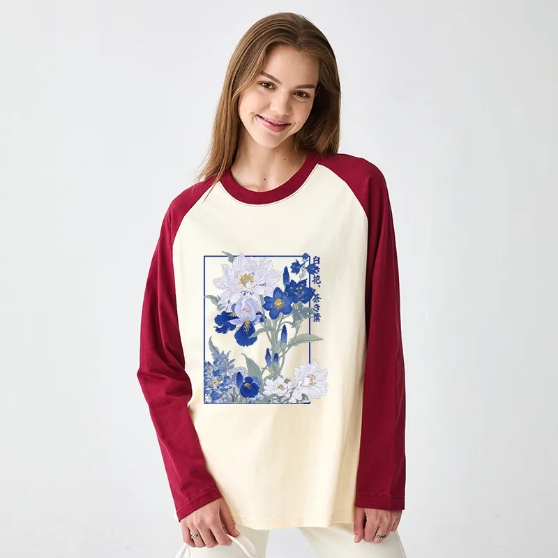 Tokyo-Tiger Blossoms Of The Firmament Raglan Long Sleeve T-shirt