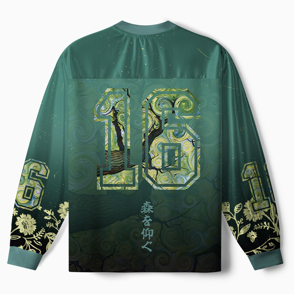 Tokyo-Tiger Swirling Canopy Paneled Long Sleeve Jersey