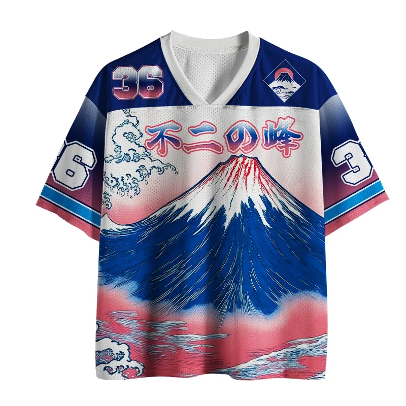 Tokyo-Tiger Ukiyoe Hokusai Mountain Mesh Jersey