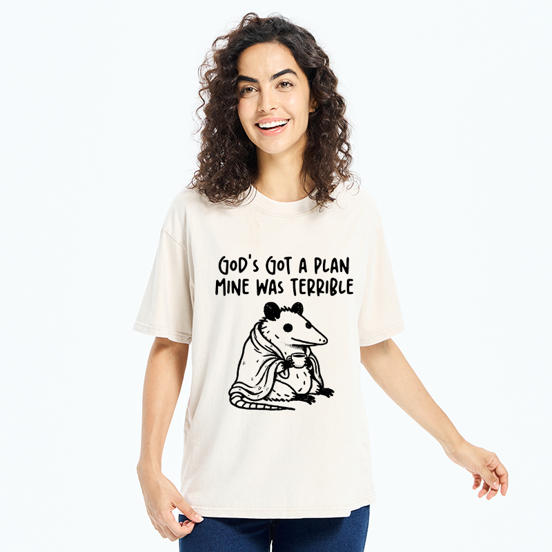 Tokyo-Tiger Chill Coffee Opossum Washed T-Shirt