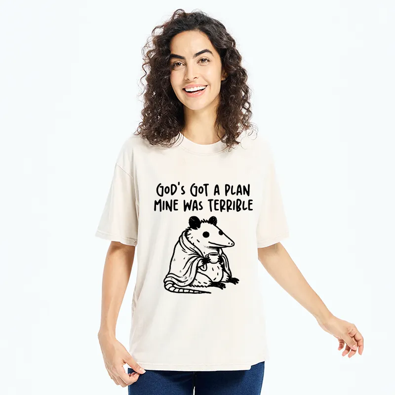 Tokyo-Tiger Chill Coffee Opossum Washed T-Shirt