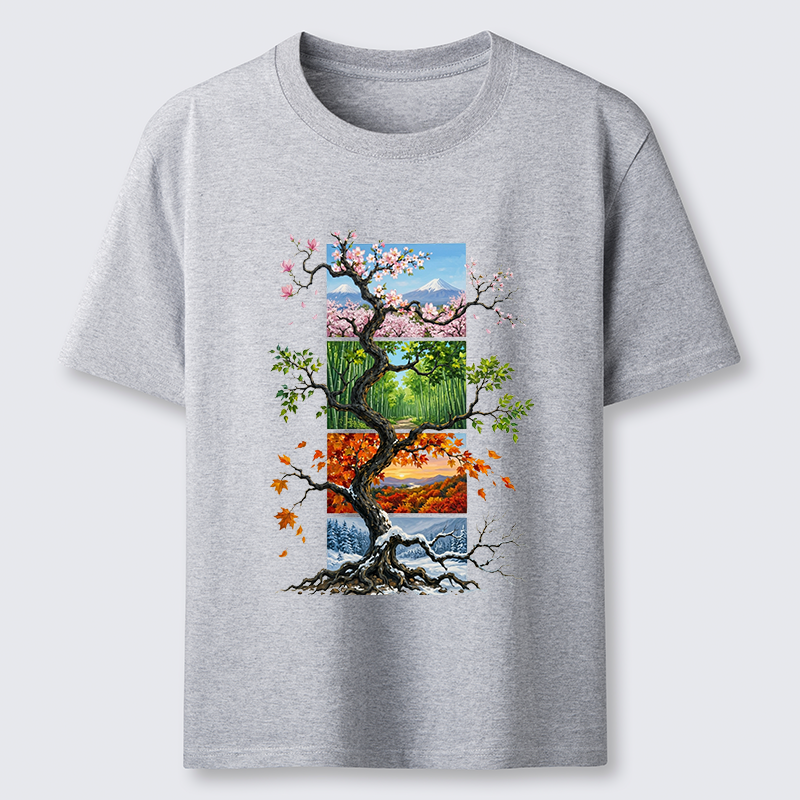 Tokyo-Tiger Nature Four Seasons Tree Art Classic T-Shirt