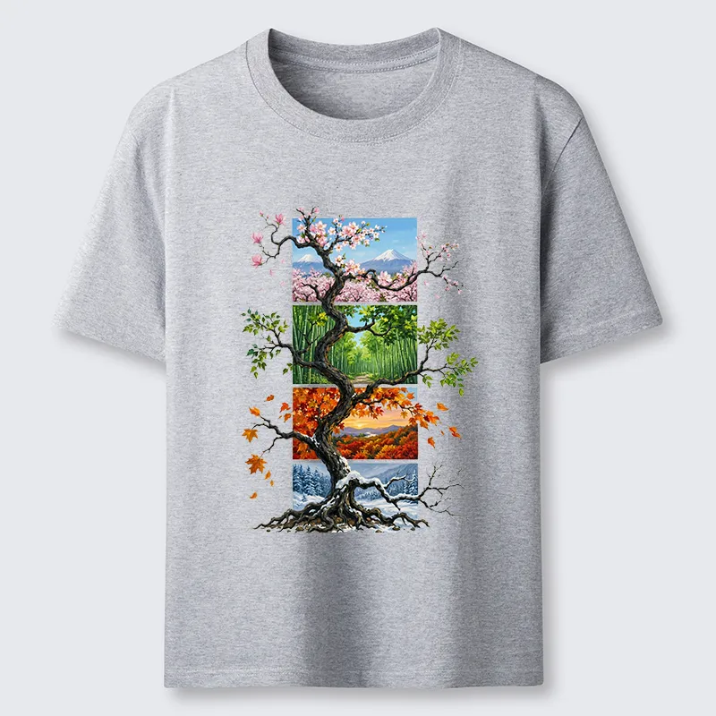 Tokyo-Tiger Nature Four Seasons Tree Art Classic T-Shirt
