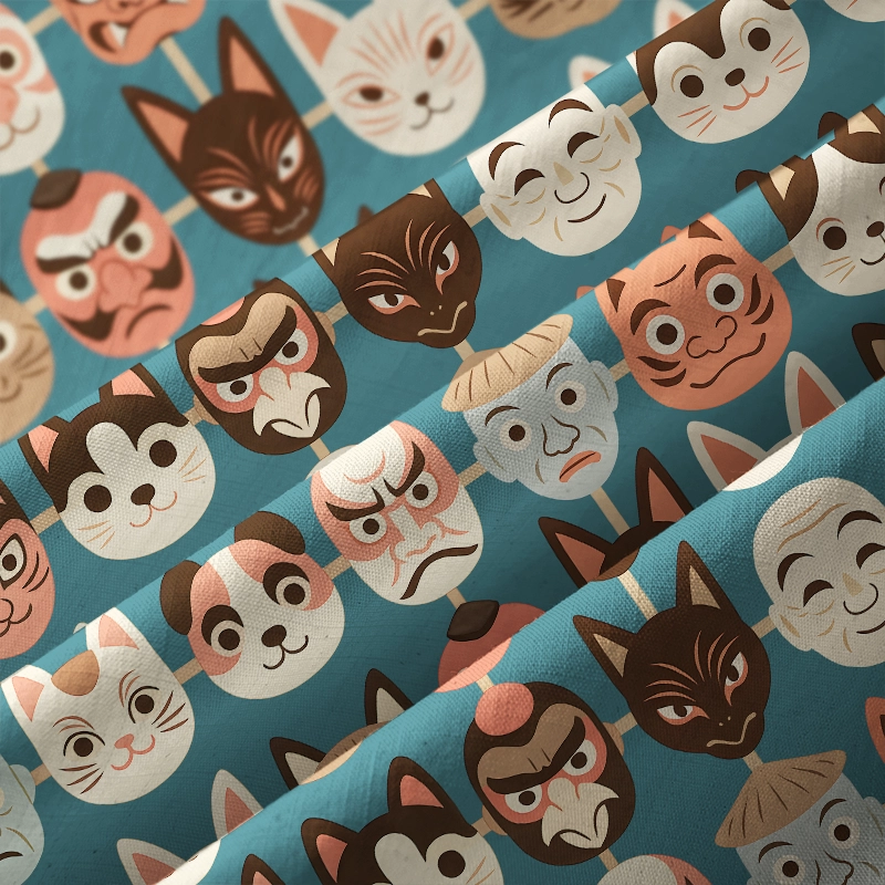 Tokyo-Tiger Japanese Mask Collection Aloha Hawaiian Shirt