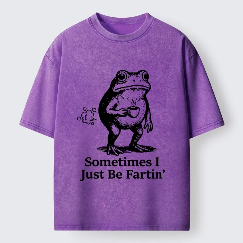 Tokyo-Tiger Farting Frog Funny meme Washed T-Shirt