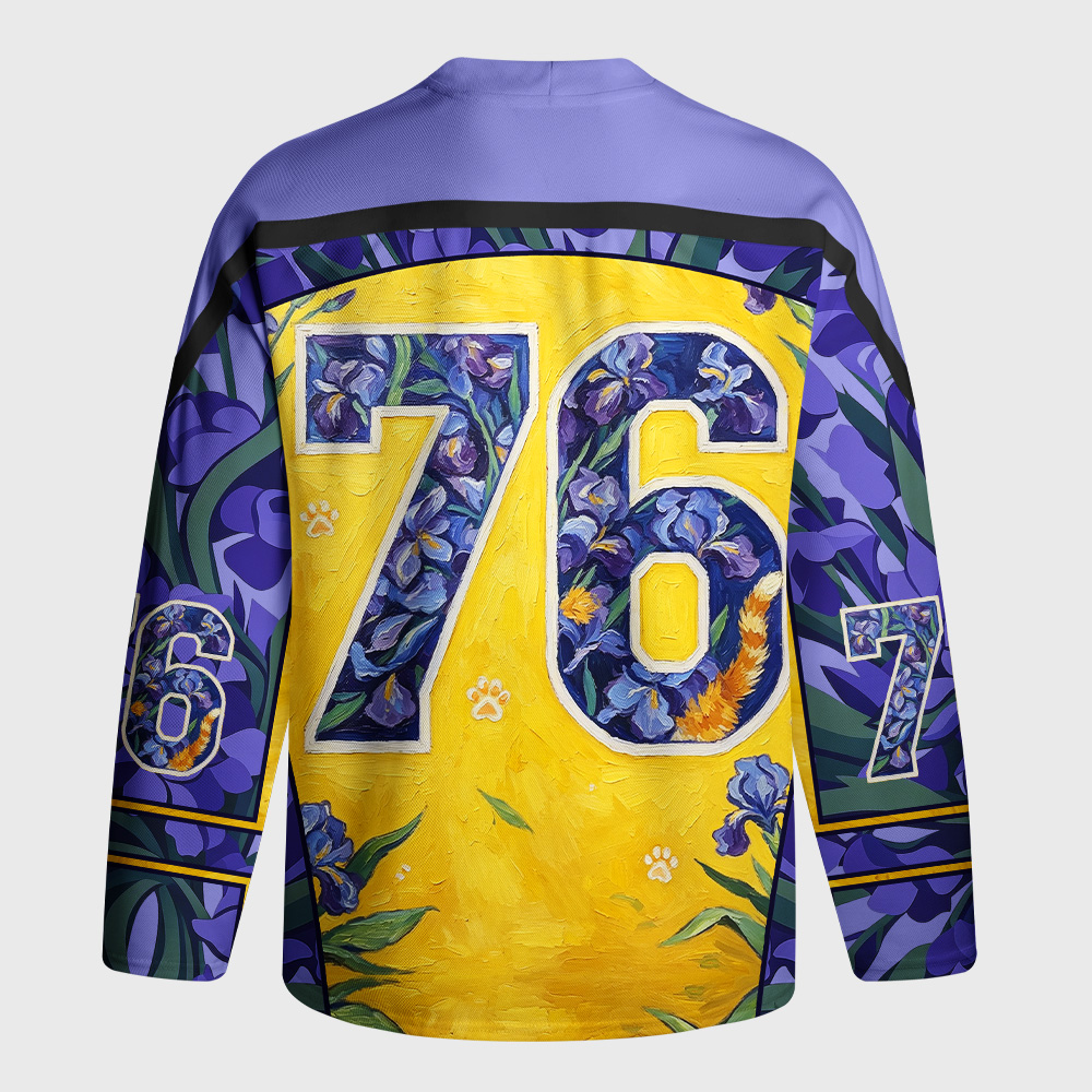 Tokyo-Tiger Iris Cat Long-Sleeve Hockey Jersey