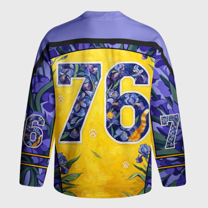 Tokyo-Tiger Iris Cat Long-Sleeve Hockey Jersey