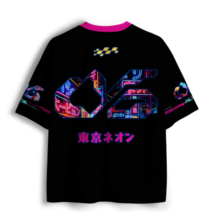 Tokyo-Tiger Neon Glow Of Tokyo Mesh Jersey