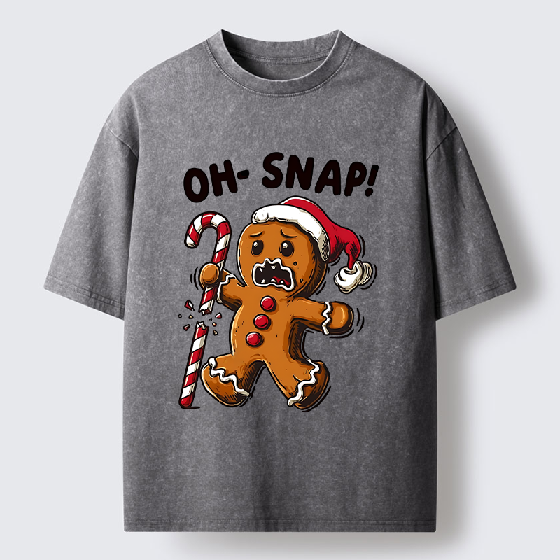 Tokyo-Tiger Funny Gingerbread With Broken Candy Cane Meme Washed T-Shirt