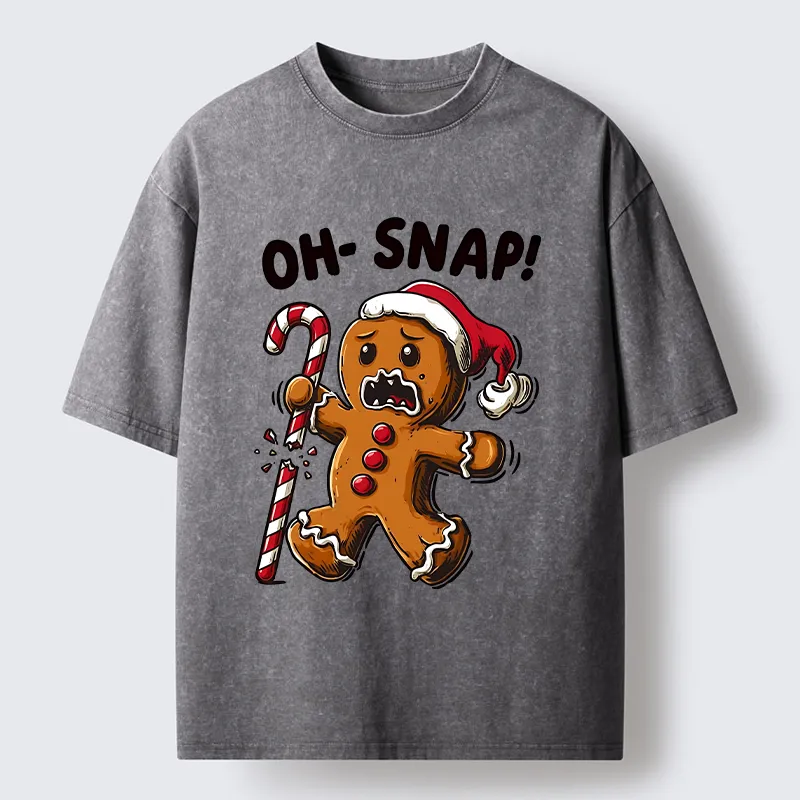 Tokyo-Tiger Funny Gingerbread With Broken Candy Cane Meme Washed T-Shirt