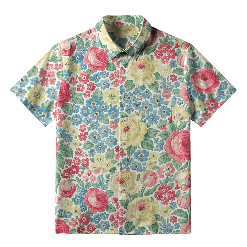 Tokyo-Tiger Vivid Floral Button-up Shirt