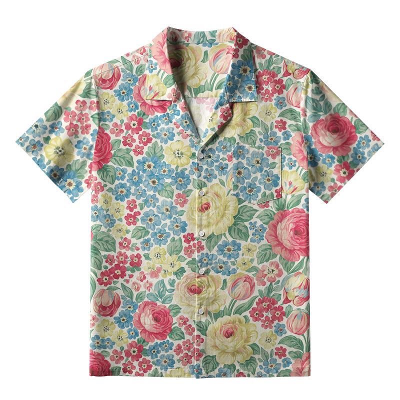 Tokyo-Tiger Vivid Floral Aloha Hawaiian Shirt