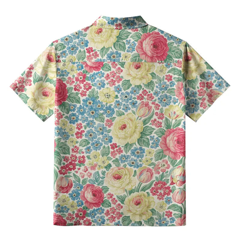 Tokyo-Tiger Vivid Floral Button-up Shirt