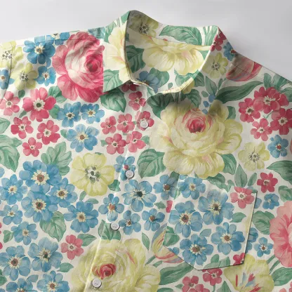 Tokyo-Tiger Vivid Floral Button-up Shirt