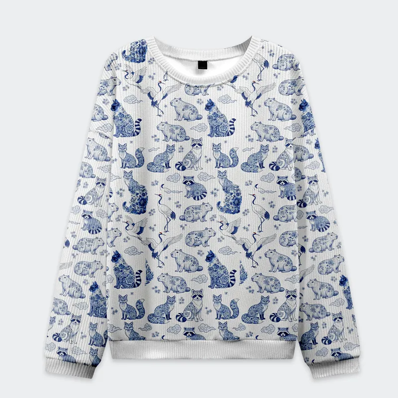 Tokyo-Tiger Floral Adorned Animals In Harmony Christmas Ugly Sweatshirt