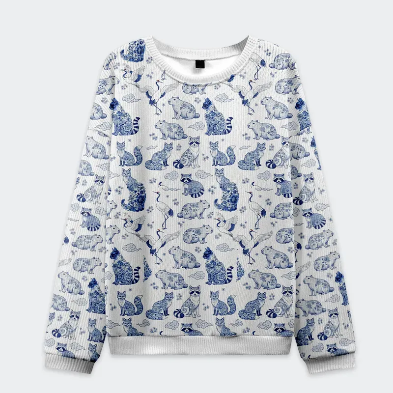Tokyo-Tiger Floral Adorned Animals In Harmony Christmas Ugly Sweatshirt