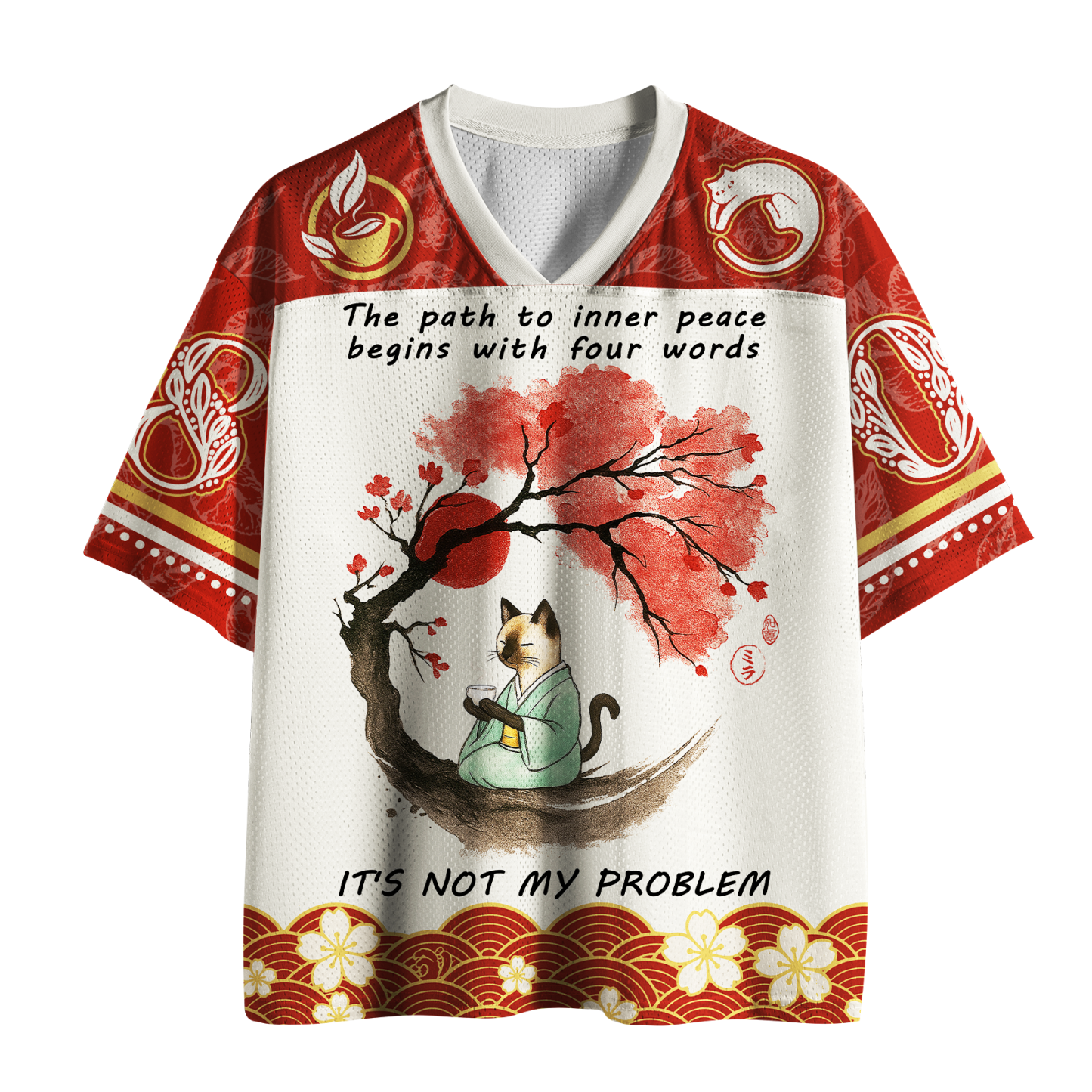 Tokyo-Tiger Inner Peace Sarcastic Cat Mesh Jersey