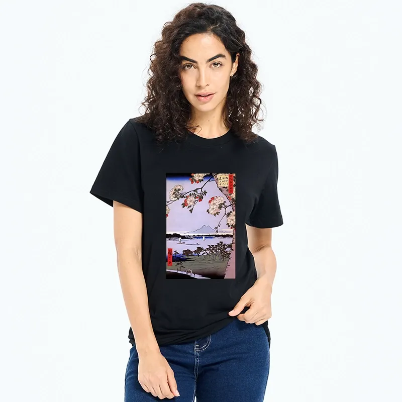 Tokyo-Tiger Vintage Japanese Print: Sakura And Fuji Classic T-Shirt